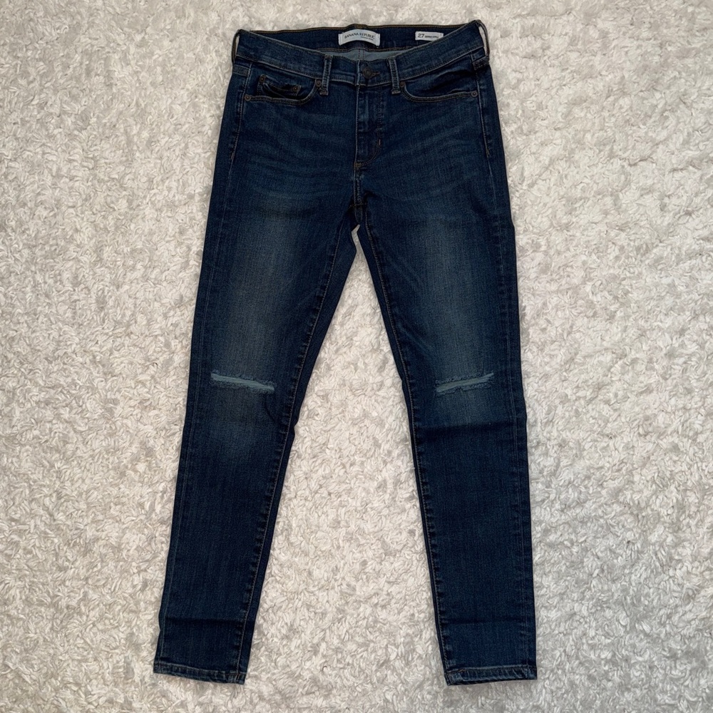 Banana Republic High Rise Skinny Ankle Dark Wash 27
